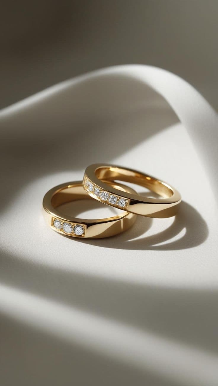 Brilliant-cut diamond engagement ring in a polished gold halo setting